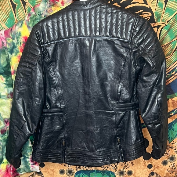 Black Leather Motorcycle Jacket for Women - Picture 6 of 6